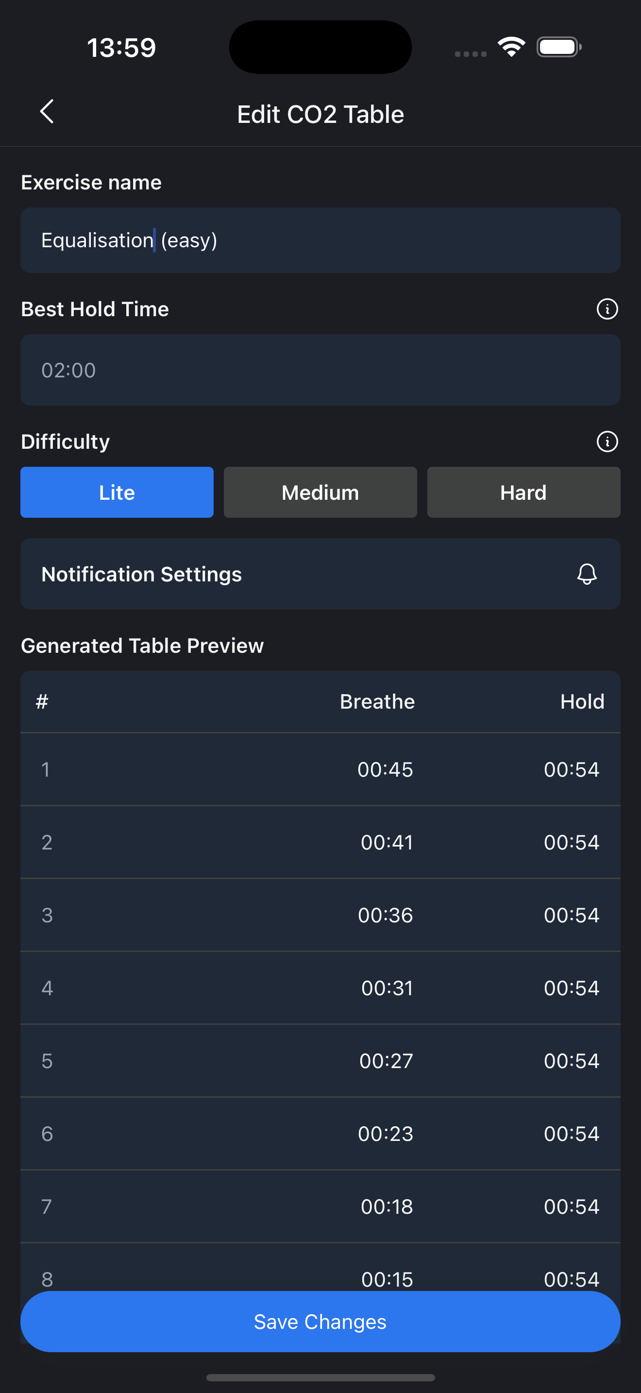 OxyBoost training screen